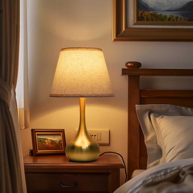 ONEWISH Touch Table Lamp for Bedroom, 3-Way Dimmable Gold Bedside