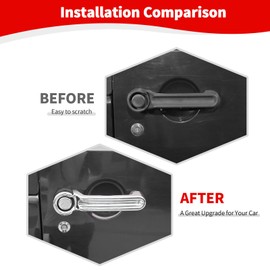 JOSHELA for Jeep JK Door Handle Cover Trim Chrome for Jeep Wrangler JK 2DR 2007-2017 Chrome Silver Exterior Accessories 3pcs