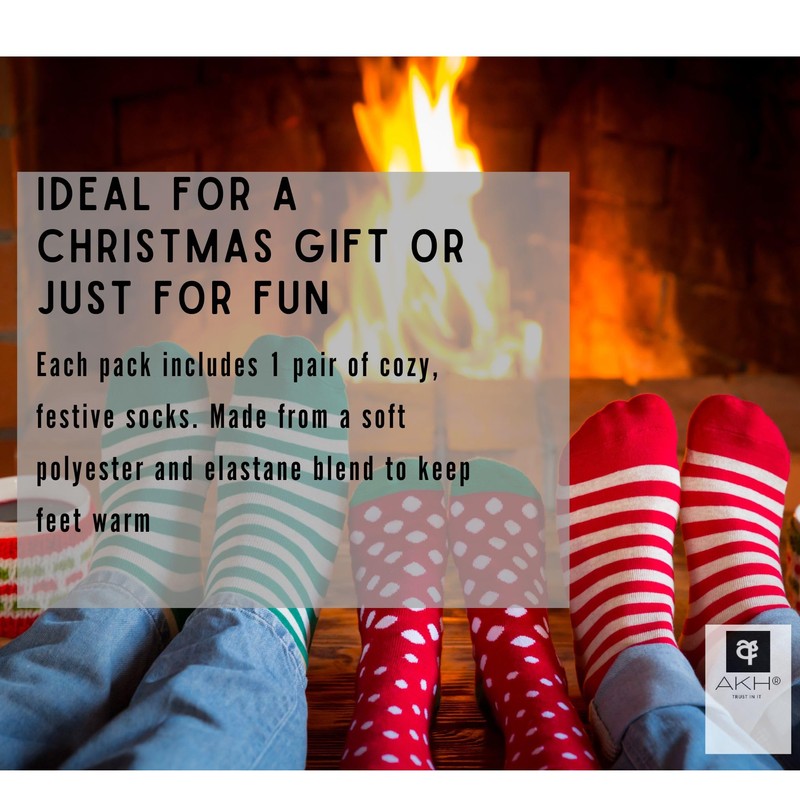 AKH® Festive 3D Character Men's Christmas Socks | Novelty Patterned