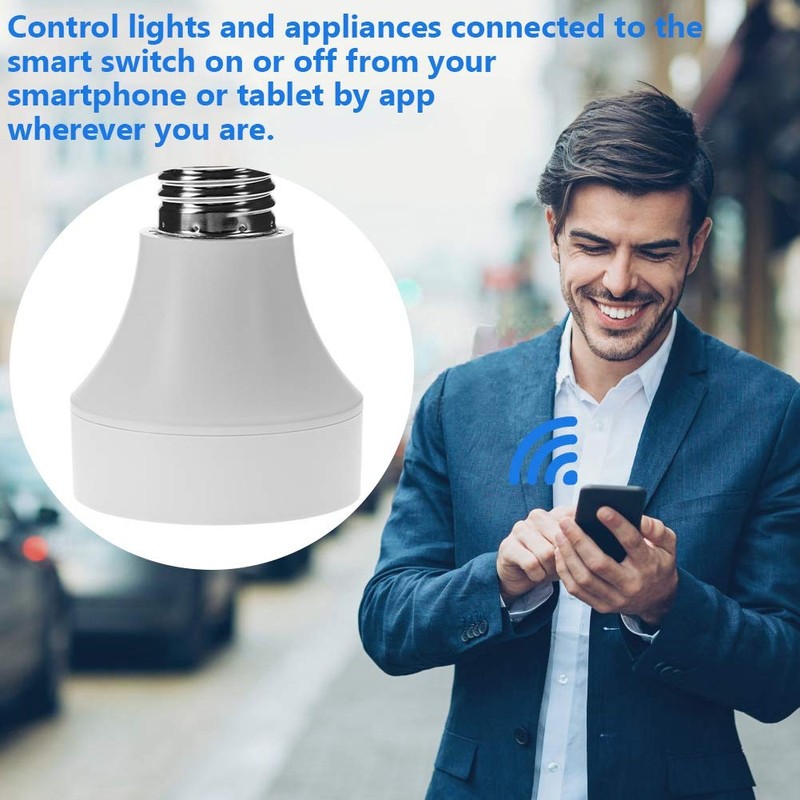 Socket Inteligente Wifi E26/E27, Portalámparas de Control inteligente, Adaptador de