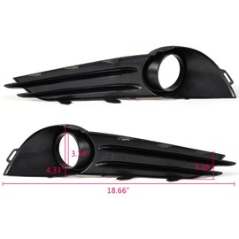 G-PLUS Fog Light Lamp Cover Compatible with 2013-2014 Ford Focus ST Fog Light Bumper Hole Bezel Housing CM5Z-17E810-A, CM5Z-17E811-A
