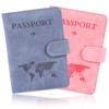 Amusingtao 2 Pcs Passport Holder Cover Wallet Case, 4.7" x