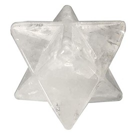 Ladeukoi Rock Quartz Crystal Merkaba Star for Healing Reiki Spiritual Divine Therapy Energy, Pocket Stone Eight-Pointed Stars 1"(25mm)