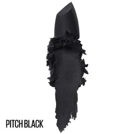 Maybelline Color Sensational Lipstick, Lip Makeup, Matte Finish, Hydrating Lipstick, Nude, Pink, Red, Plum Lip Color, Pitch Black, 0.15 oz; (Packaging May Vary)