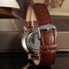 FORSINING Male Automatic Watch PU Leather Strap Analog Wristwatch(White Rose