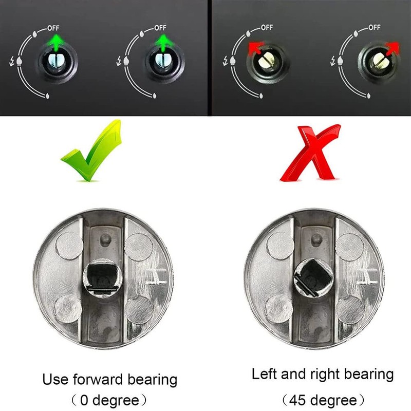 ELEGANTTIN 4 PCS Gas Stove Knob 6mm Universal Cooker Replacement