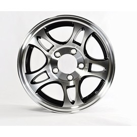 14 x 5.5 Machined with Black Inlay Bullet Aluminum Trailer Wheel 5 on 4.50