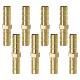 Create idea 8PCS 8mm Brass Barb Hose Fittings Straight Connector Coupler Splicer Mender Fuel Hose Joiner for Air Pipe Water Pipe Fuel Pipe Oil Pipe Accessories