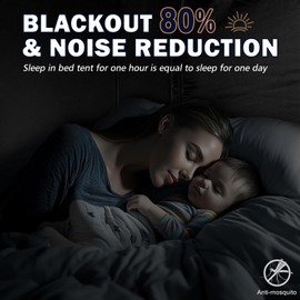 RIYDH Bed Tent Bed Canopy Twin Size Tents for Adult and Kids- Original Design Portable Dream Tent Indoor Sleeping Tents 80% Blackout with 3 Doors Breathable Big Space Tents