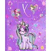 X: Unicorn Composition Notebook Wide Ruled | Monogrammed Initial X