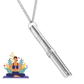 Stress Relief Mindful Necklace Portable Meditation Stainless Steel Pendant Necklace Anxiety Relief Necklace for Men Women Meditation Stress Relief Relaxation