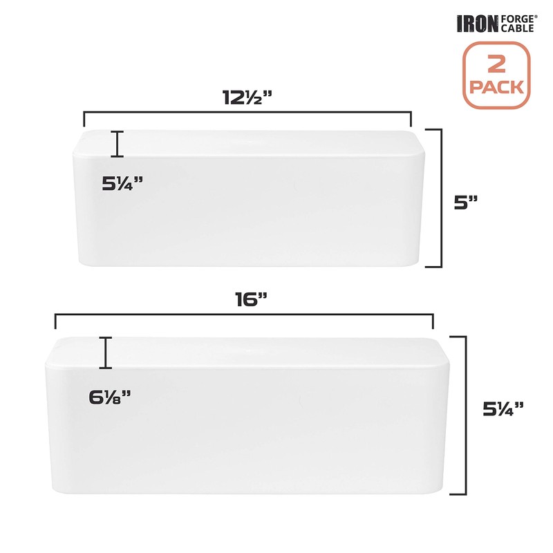 Iron Forge Cable Cable Management Box, 2 Pack - White