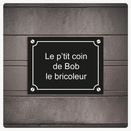 Mygoodprice Namensschild Dekoschild aus Aluminium, personalisierbar, für Innen- und Außenbereich, 20 x 15 cm, Schwarz