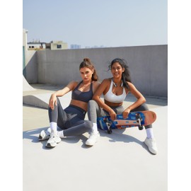 OMKAGI Halter Sports Bras for Women Open Back Workout Bras Padded Yoga Bra Gym Tops(S,247-White)