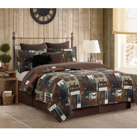 C&F Home Rutherford Breeze Full/Queen 3 Piece Quilt Set Cotton Reversible Machine Washable Lightweight Bedspread Coverlet Queen Blue