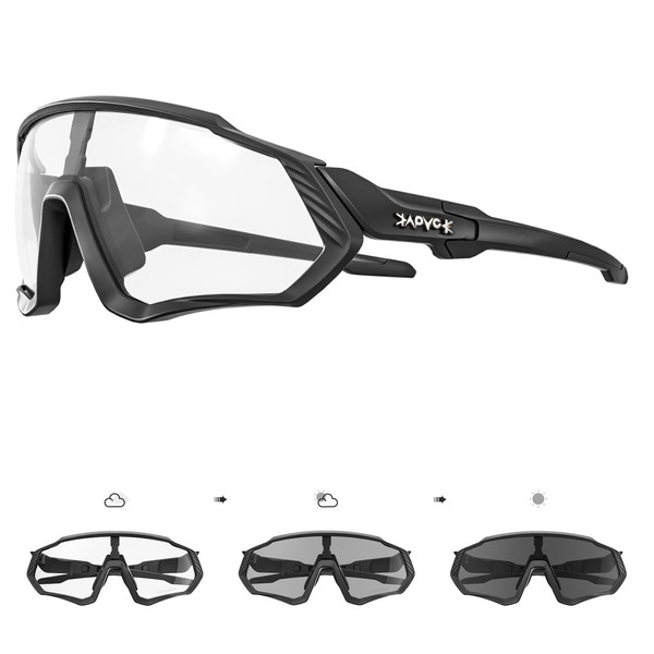 KAPVOE Photochromic Cycling Glasses For Men Women MTB BMX Clear Sports Sunglasses Running Volleyball Tennis Driving Fishing Softball Mountain Golf Hiking 02