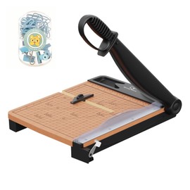 SyntpNovo 12 Inch Heavy Duty Paper Cutter, Wood Guillotine Paper Cutter & Paper Trimmer, 30 Sheets Capacity Paper Cutting Board for Classroom, Crafting, Cardstock Black