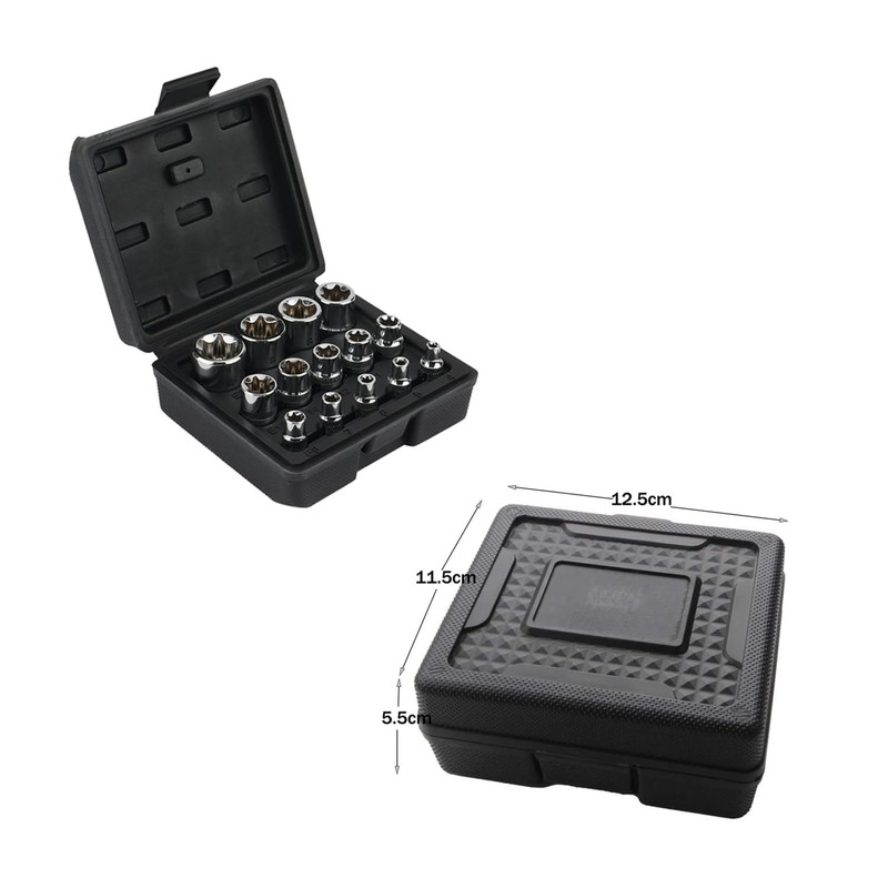 Hniuyun 14Pcs Female E-Torx Star Socket Set, 1/4, 3/8, 1/2