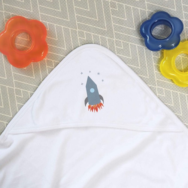 Azeeda 'Rocket Launching Into Space' Baby Hooded Towel (HT00027908)