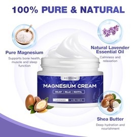 Crema de magnesio para dormir - Loción tópica natural de magnesio, calmante - Manteca corporal nocturna para una hidratación profunda - Segura para ni