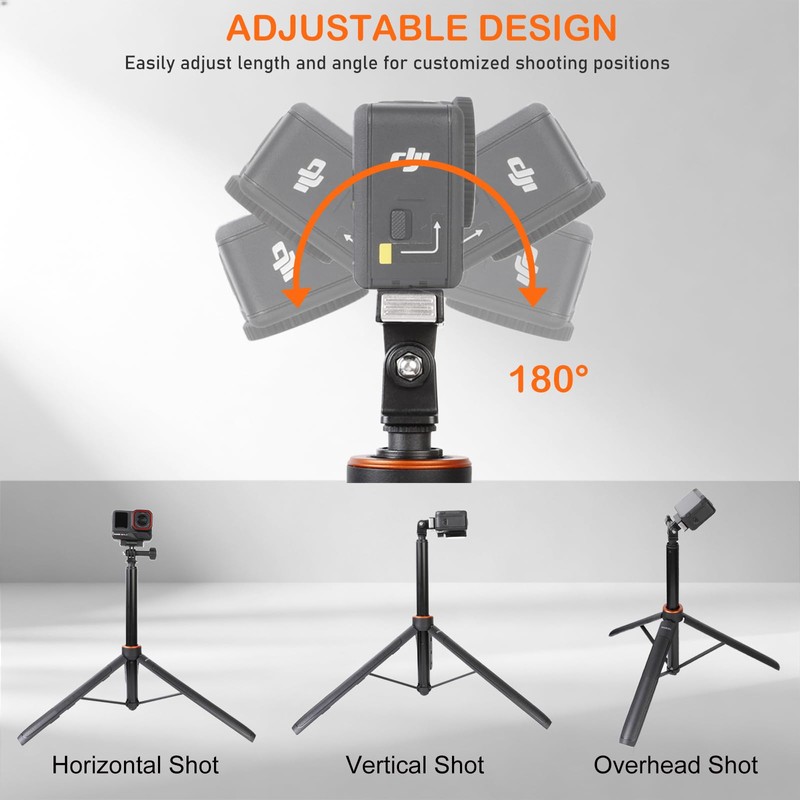53" Osmo Action 6 Camera Selfie Stick Tripod, Magnetic Quick