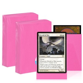 100 Pcs Trading Card Sleeves, 66 x 91mm Clear Frosted Trading Card Sleeves, Standard Card Sleeves for Magic, MTG, Sports Cards, Game Cards (Pink)