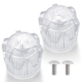 hansengroe Shower Knob Replacement with 17pt Point Broach fit for Phoenix PF287015 Mobile Home Sink Tub Shower Handle, Clear Acrylic Bathtub Faucet Knobs (2 Pack)