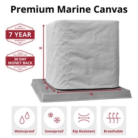 SugarHouse Outdoor Air Conditioner Cover - Premium Marine Canvas - Made in The USA - 7-Year Warranty - 32" x 36" x 38" - Gray