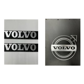 Semi Truck Compatible with Volvo Silver Logo mud Flaps 2 for The Back 24X30 and 2 for The Quater Fender Total 4 mud Flaps