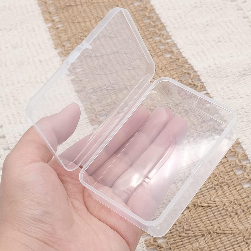 Cisolen 10Pcs Small Plastic Containers with Lids Mini Rectangular Empty