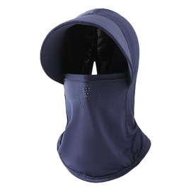 YOGOTO Sun Protection Face Cover, Sports Mask, Repeatedly Washable, Sweat Absorbent, Quick Drying, UV Protection, Sunburn Prevention, Preventive Mask, Unisex, Blue (one piece)