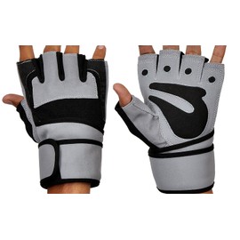 Kango Weight Lifting & Training Full Padded Leather Glove Grey White Small,Medium,Large,X-Large,XX-Large (Small)