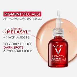 Vichy LiftActiv B3 - Suero de niacinamida, suero facial corrector de decoloración con péptidos y ácido tranexámico, suero antienvejecimiento para un t