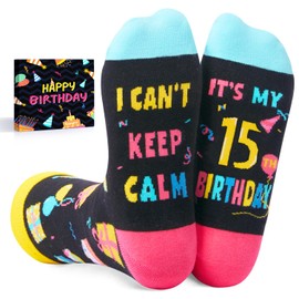 HAPPYPOP 15th Birthday Gifts Socks Ideas - Gifts for 15 Year Old Teenage Girls Boys, Quinceanera Gifts for Teen Girls Age 15