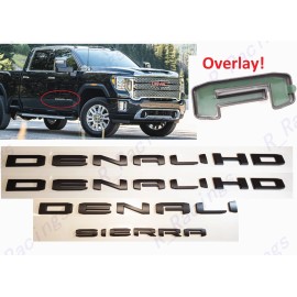 GMC OVERLAY Matte Black DENALI HD DENALI SIERRA Emblem 2020+GMC Sierra 2500hd 3500hd