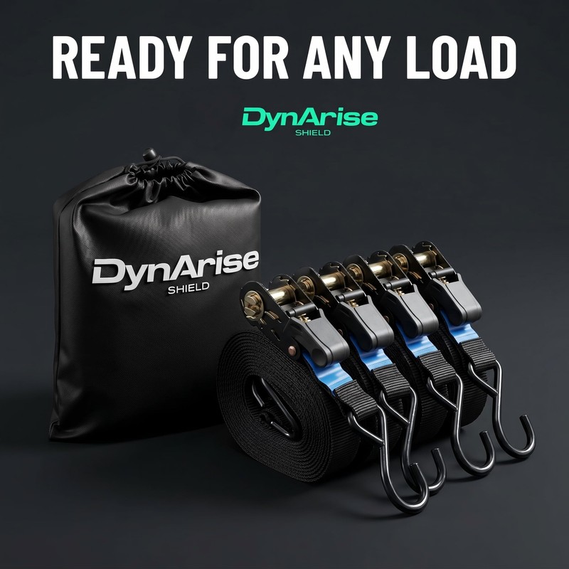 Dynarise Shield Ratchet Tie Down Straps 4-Pack 1 Inch ×
