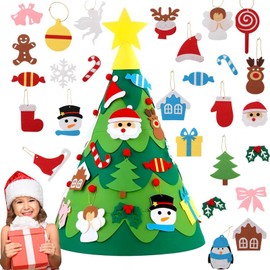 3D DIY Felt Christmas Tree Toddler DIY Christmas Tree Handmade Christmas Tree Decorations New Year Toy for Children Home Door Christmas Decoration