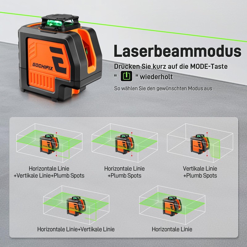 GOCHIFIX 360° Laser Level with Tripod 5 Lines Laser Level
