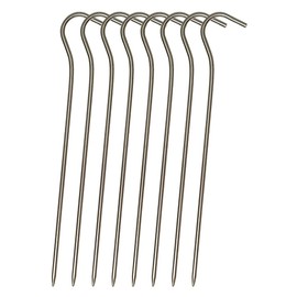 TITAN MANIA Titanium Pegs, Ultra Lightweight, Set of 8, Titanium Pegs, Pin Pegs, Solid, 6.5 inches (16.5 cm), Forged Pegs, Mountains, Gravel, Grassland, Hard Grounds, Tent Pegs, Camping, Set Up Tools, Storage Bag Included
