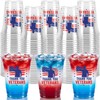 50 Pcs Veterans Day Plastic Cups,12oz Veterans Day Decorations