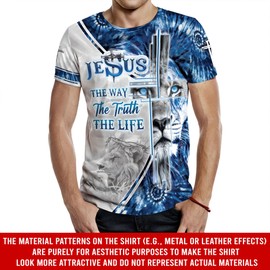 Jesus The Way The Truth and The Life Shirt, Christian Shirts for Mens, Religious Shirts for Men 2 (L)
