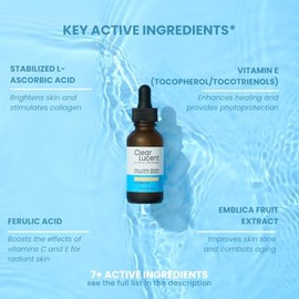 Suero De Vitamina C Al 20 Con Ácido Ferúlico Y Vitamina E - Suero Facial Iluminador Para Manchas Oscuras, Arrugas Y Tono De Piel Desigual - Fórmula...