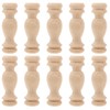 Generic 10pcs Unfinished Wood Balusters - Miniature Spindles for Dollhouse