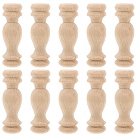 Generic 10pcs Unfinished Wood Balusters - Miniature Spindles for Dollhouse Stair Railing, Architectural Models, DIY Crafts & Wooden Box Decor