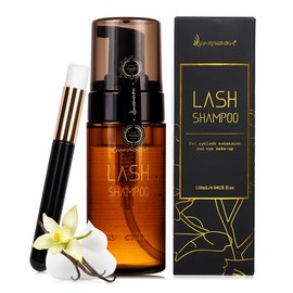 120ML Lash Shampoo Wimpern Shampoo für Wimpernverlängerung Eyelash Shampoo Wimpernshampoo Lash Cleanser Wimpernschaum Cleanser Wimpernverlängerung Shampoo Wimpernreiniger (Vanilla)