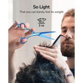 ULG Hair Cutting Scissors, Professional Hair Scissors 6.5 inch Right-Hand Razor Edge Barber Shears Salon Hair Cutting Shears Made of Japanese Stainless Steel, Hand Sharpened Navy