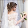 Pearl Bride Veil, White Short Wedding Veil with Comb Elegant