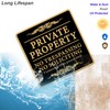 PHTTULE Large Private Property No Trespassing Sign 4 Pack, 12x12