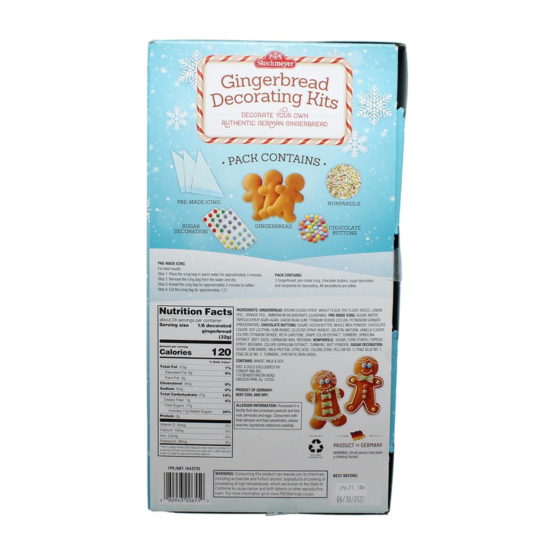 Stockmeyer Three Giant Soft Gingerbread Man Kits, German Imported, 26.6