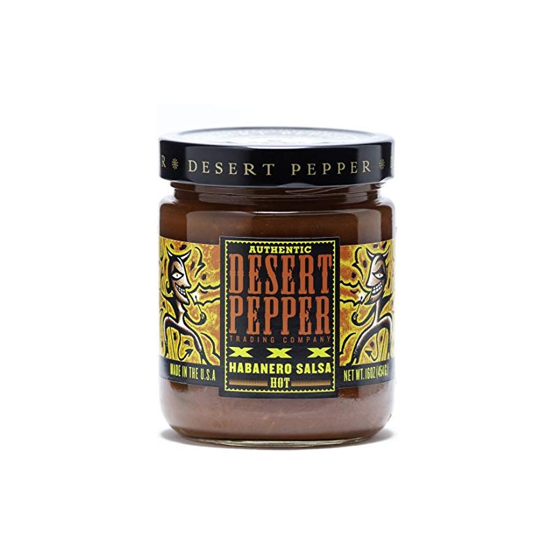 Desert Pepper Trading Company XXX Roasted Habanero Salsa, 16-Ounce (2-Pack)